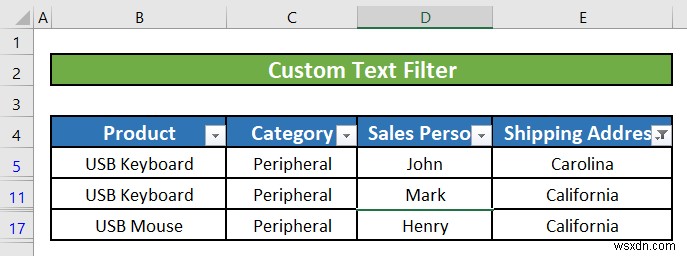 Cách sử dụng bộ lọc văn bản trong Excel (5 ví dụ)