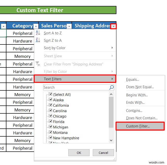 Cách sử dụng bộ lọc văn bản trong Excel (5 ví dụ)