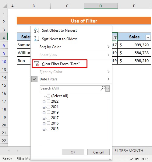 Cách lọc theo ngày trong Excel (4 phương pháp nhanh)