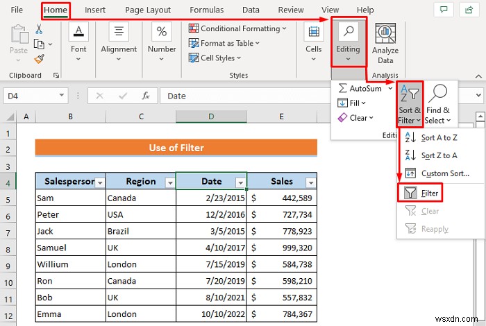 Cách lọc theo ngày trong Excel (4 phương pháp nhanh)