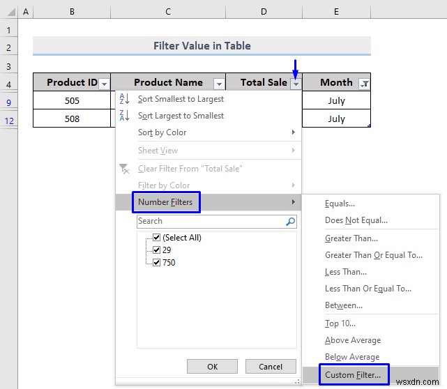 Cách thực hiện bộ lọc tùy chỉnh trong Excel (5 cách)