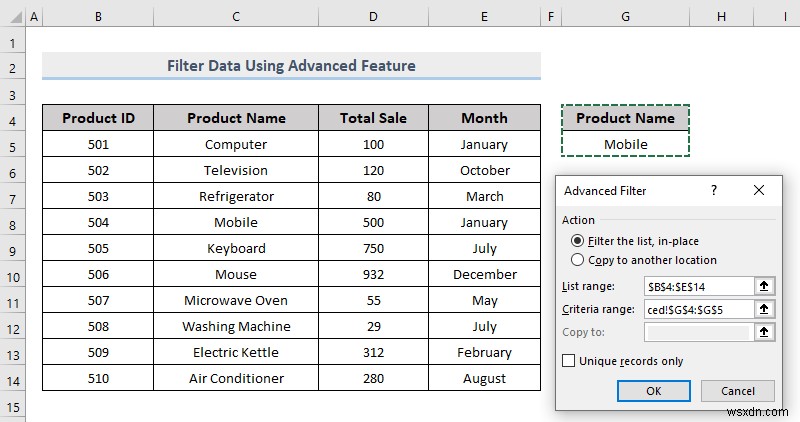 Cách thực hiện bộ lọc tùy chỉnh trong Excel (5 cách)