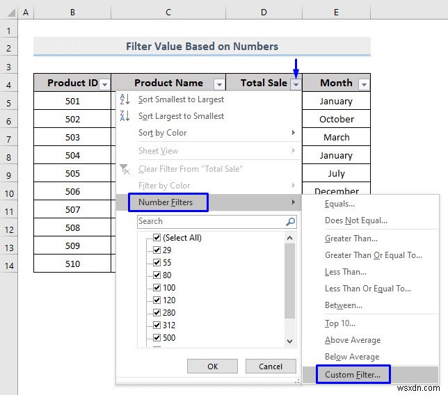 Cách thực hiện bộ lọc tùy chỉnh trong Excel (5 cách)