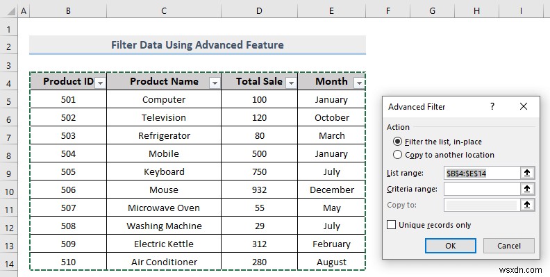 Cách thực hiện bộ lọc tùy chỉnh trong Excel (5 cách)