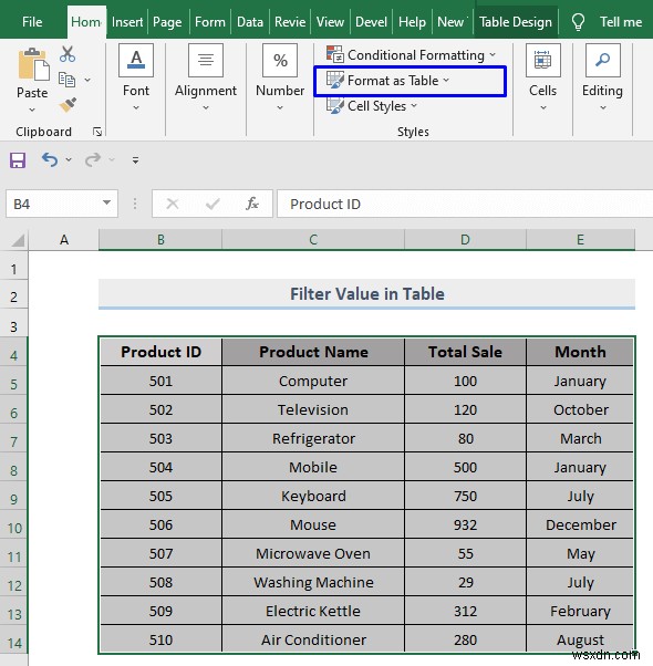 Cách thực hiện bộ lọc tùy chỉnh trong Excel (5 cách)