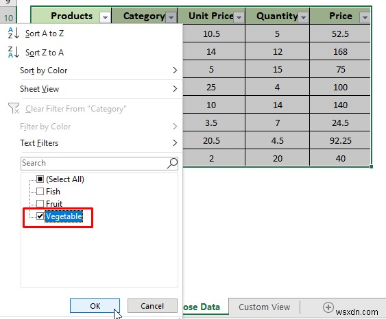 Cách lọc dữ liệu theo chiều ngang trong Excel (3 phương pháp)