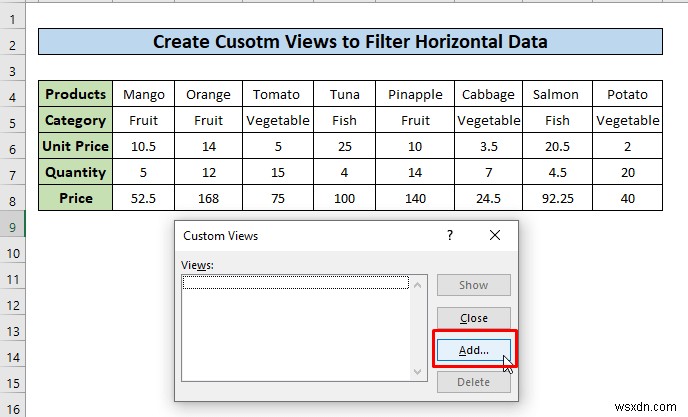 Cách lọc dữ liệu theo chiều ngang trong Excel (3 phương pháp)