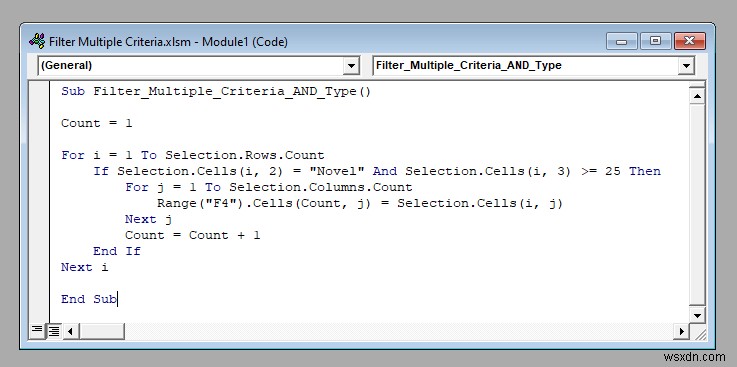 Lọc nhiều tiêu chí trong Excel với VBA (Cả loại AND và OR)