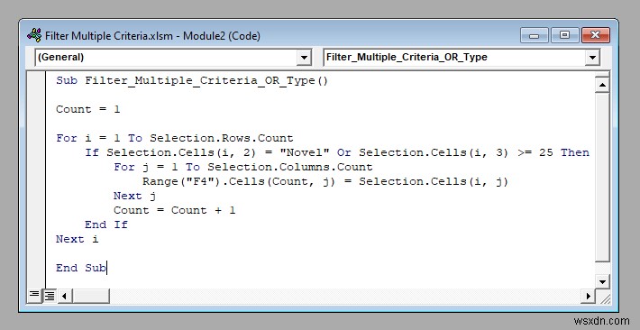 Lọc nhiều tiêu chí trong Excel với VBA (Cả loại AND và OR)