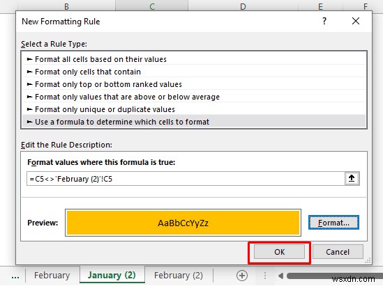 Cách so sánh hai trang tính Excel và đánh dấu sự khác biệt (7 cách)