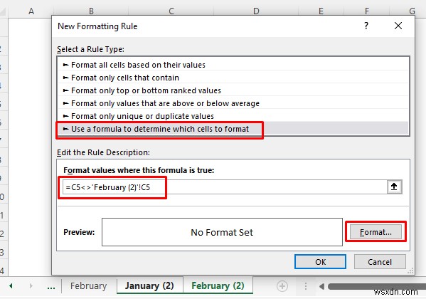 Cách so sánh hai trang tính Excel và đánh dấu sự khác biệt (7 cách)