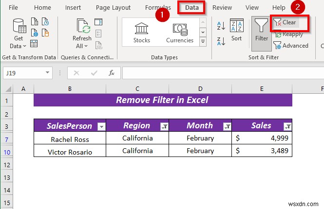 Cách xóa bộ lọc trong Excel (5 cách dễ dàng và nhanh chóng)