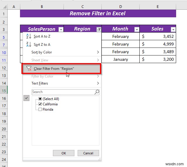 Cách xóa bộ lọc trong Excel (5 cách dễ dàng và nhanh chóng)