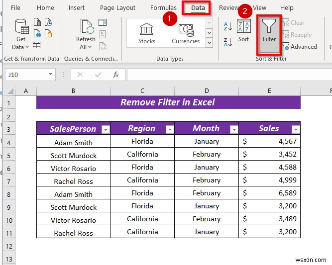 Cách xóa bộ lọc trong Excel (5 cách dễ dàng và nhanh chóng)