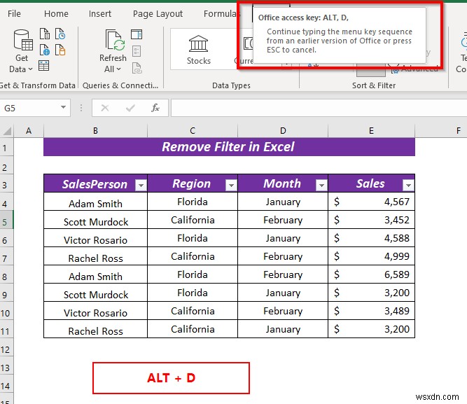 Cách xóa bộ lọc trong Excel (5 cách dễ dàng và nhanh chóng)