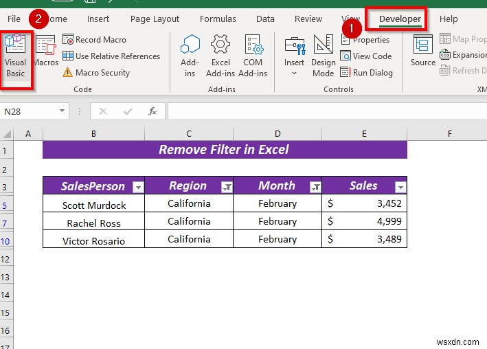 Cách xóa bộ lọc trong Excel (5 cách dễ dàng và nhanh chóng)