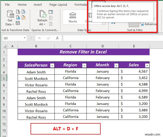 Cách xóa bộ lọc trong Excel (5 cách dễ dàng và nhanh chóng)