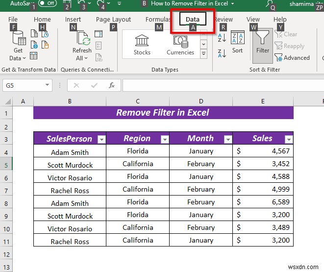 Cách xóa bộ lọc trong Excel (5 cách dễ dàng và nhanh chóng)