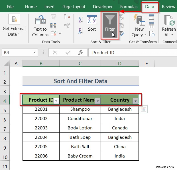 Cách tạo danh sách thả xuống với bộ lọc trong Excel (7 phương pháp)