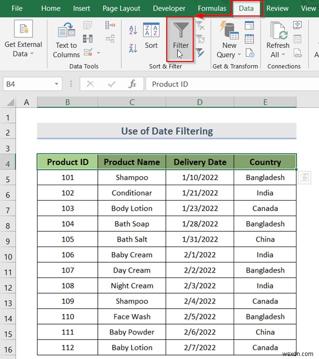 Cách tạo danh sách thả xuống với bộ lọc trong Excel (7 phương pháp)