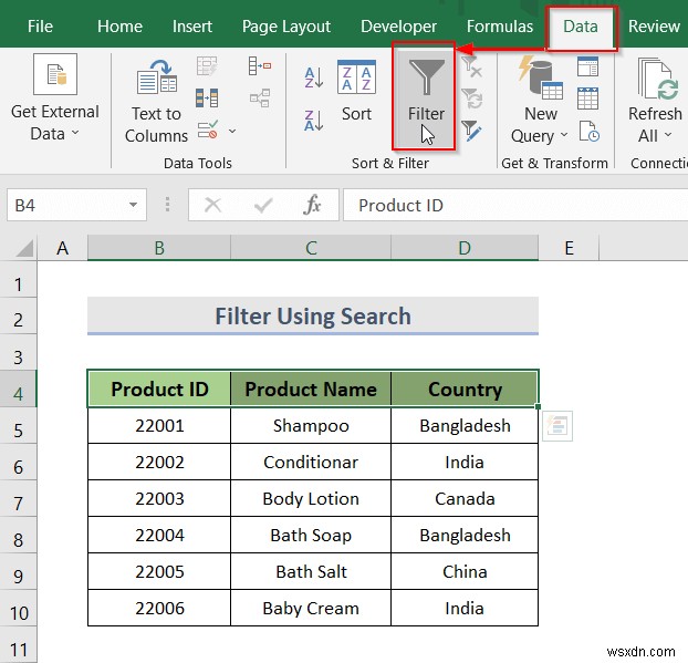 Cách tạo danh sách thả xuống với bộ lọc trong Excel (7 phương pháp)