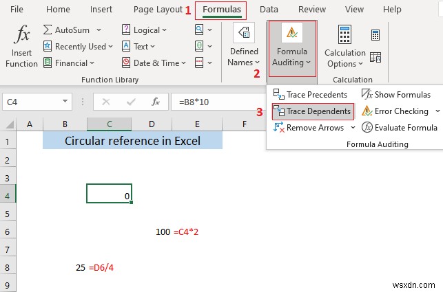 Tham chiếu vòng trong Excel là gì?