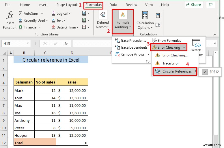 Tham chiếu vòng trong Excel là gì?