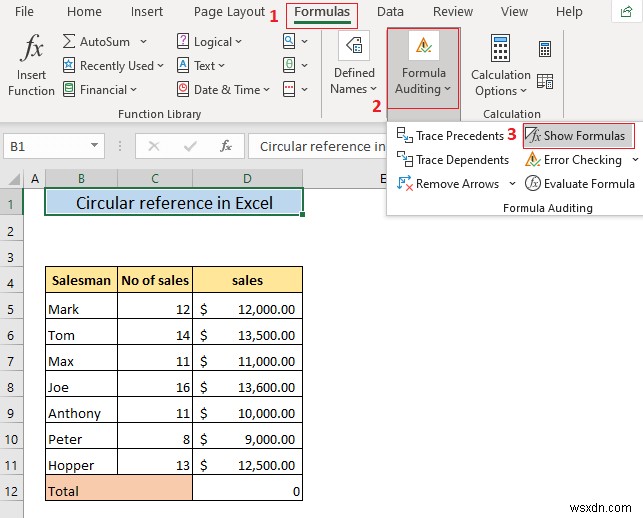 Tham chiếu vòng trong Excel là gì?