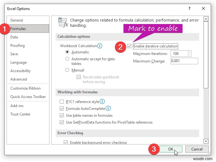 Cách sửa lỗi tham chiếu vòng trong Excel (Hướng dẫn chi tiết)