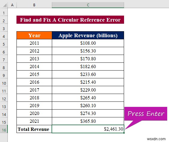 Cách sửa lỗi tham chiếu vòng trong Excel (Hướng dẫn chi tiết)