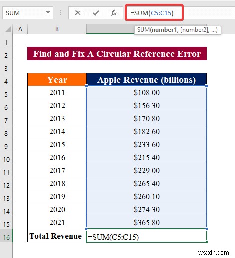 Cách sửa lỗi tham chiếu vòng trong Excel (Hướng dẫn chi tiết)