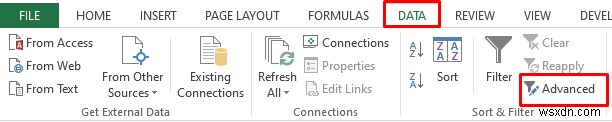 Cách sử dụng bộ lọc nâng cao nếu phạm vi tiêu chí chứa văn bản trong Excel