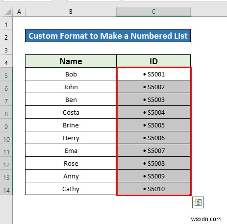 Cách tạo danh sách được đánh số trong Excel (8 phương pháp)