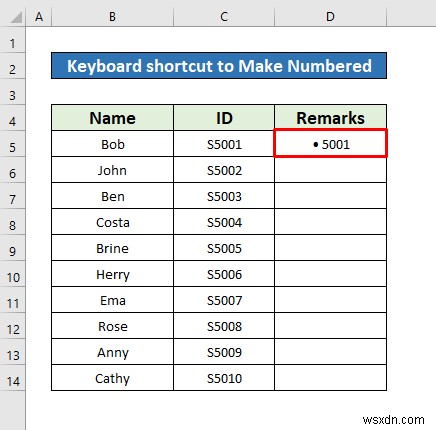 Cách tạo danh sách được đánh số trong Excel (8 phương pháp)