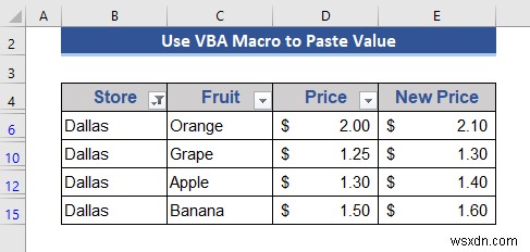 Cách sao chép và dán khi bộ lọc được áp dụng trong Excel