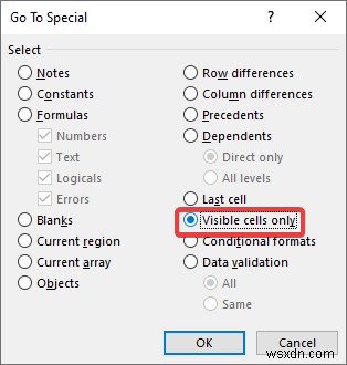 Cách sao chép và dán khi bộ lọc được áp dụng trong Excel