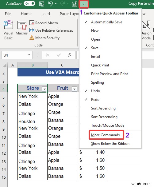 Cách sao chép và dán khi bộ lọc được áp dụng trong Excel