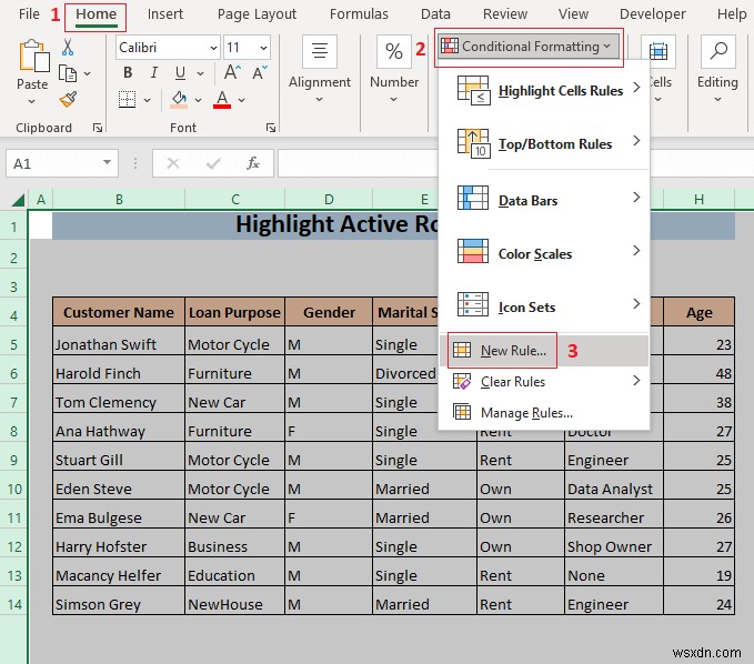 Cách đánh dấu hàng hiện hoạt trong Excel (3 phương pháp)