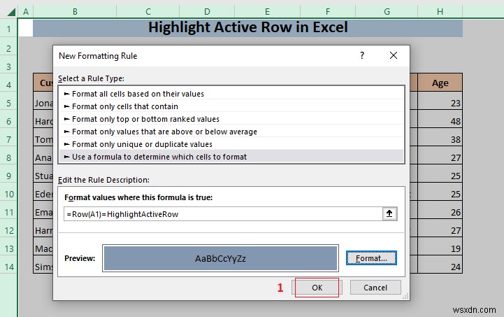 Cách đánh dấu hàng hiện hoạt trong Excel (3 phương pháp)