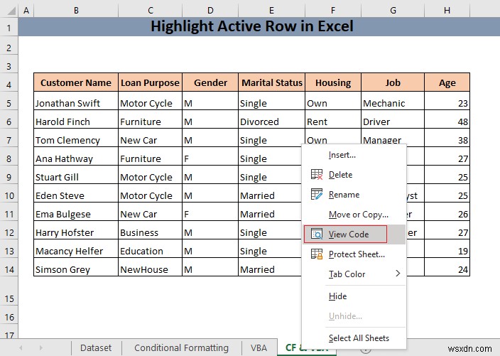 Cách đánh dấu hàng hiện hoạt trong Excel (3 phương pháp)