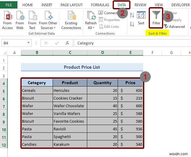 Cách thêm bộ lọc trong Excel (4 phương pháp)