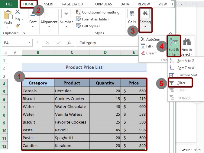 Cách thêm bộ lọc trong Excel (4 phương pháp)