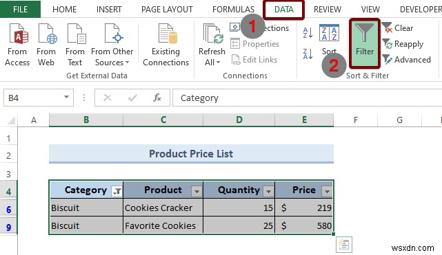 Cách thêm bộ lọc trong Excel (4 phương pháp)