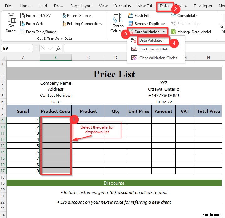 Cách tạo bảng giá trong Excel (Hướng dẫn từng bước)