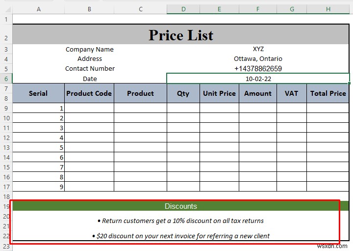 Cách tạo bảng giá trong Excel (Hướng dẫn từng bước)