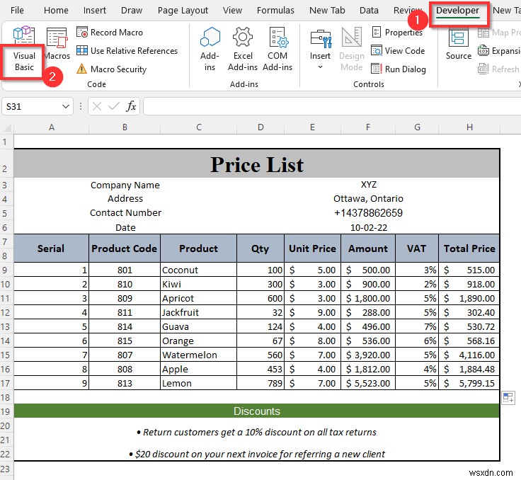 Cách tạo bảng giá trong Excel (Hướng dẫn từng bước)