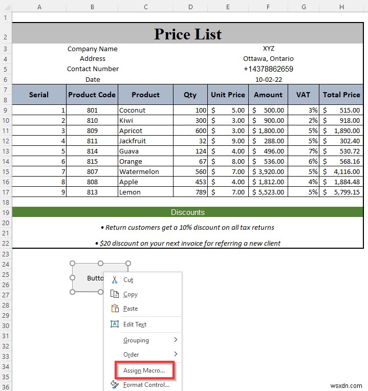 Cách tạo bảng giá trong Excel (Hướng dẫn từng bước)