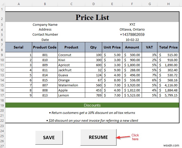 Cách tạo bảng giá trong Excel (Hướng dẫn từng bước)