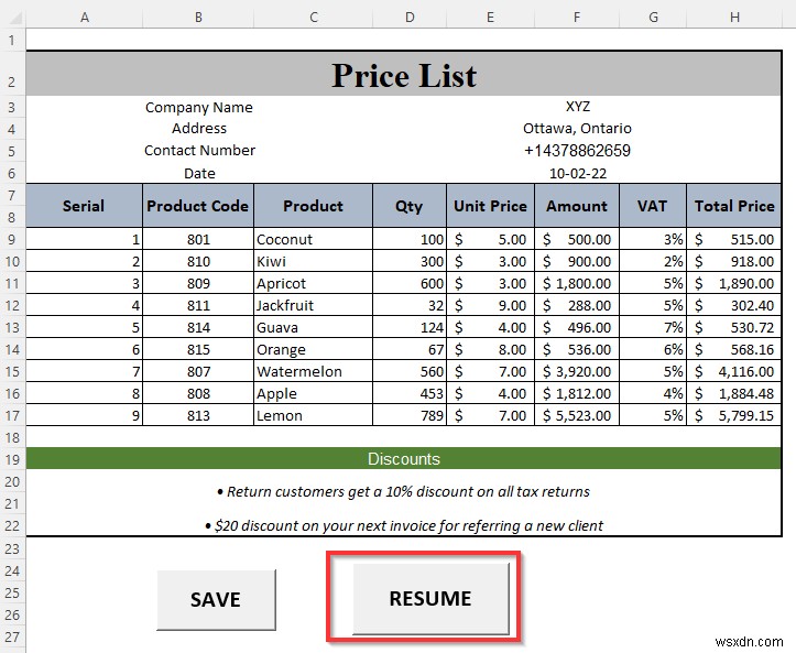 Cách tạo bảng giá trong Excel (Hướng dẫn từng bước)