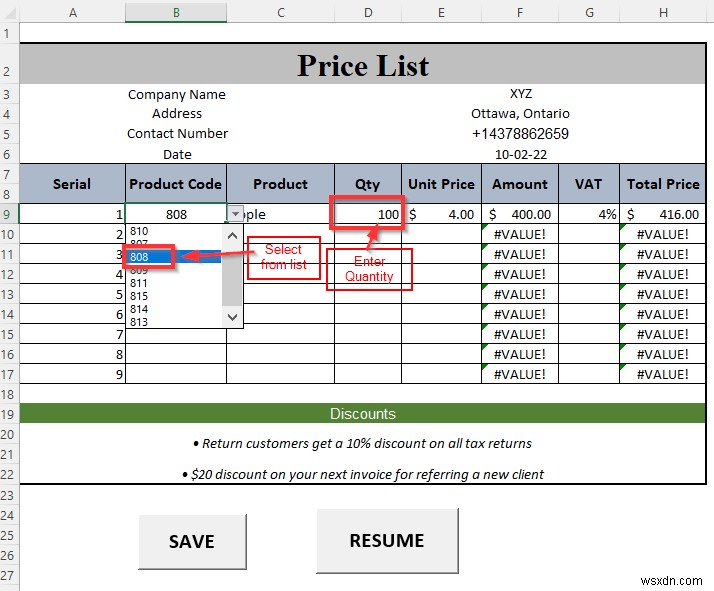 Cách tạo bảng giá trong Excel (Hướng dẫn từng bước)